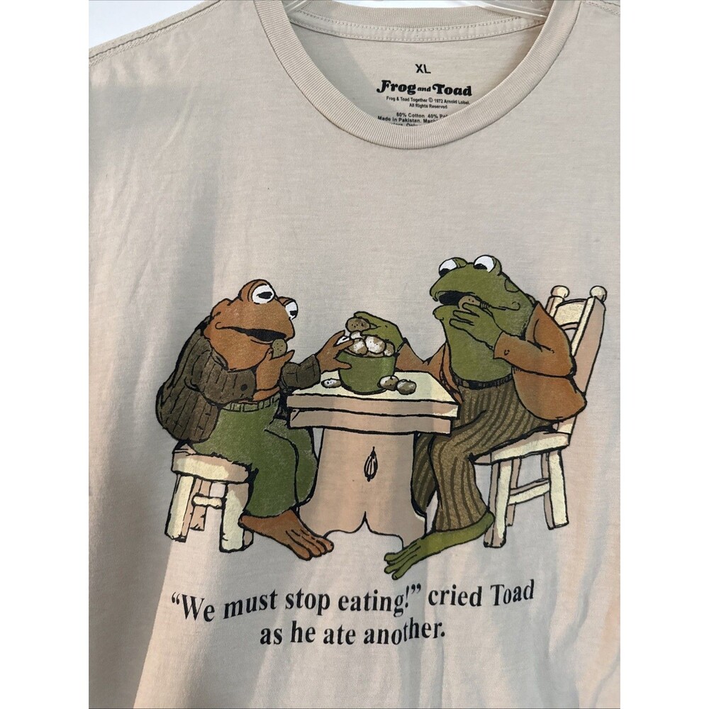 Frog and Toad ADULT XLarge T-Shirt We Must Stop Eating As He Ate